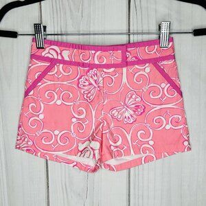 Lilly Pulitzer Girls Shorts Size 6 (22" x 2") Pink White Butterflies